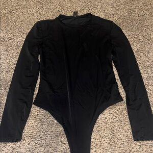 SHEIN Black Long Sleeve Bodysuit